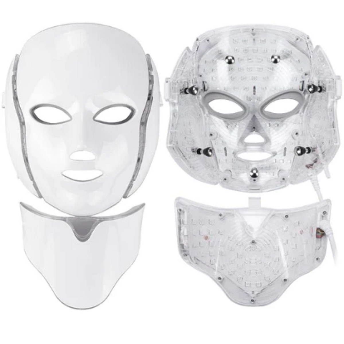 LED Light Therapy Mask with Neck Piece | 7 Colour Light Modes, Adjustable Intensity | Supports Clearer, Firmer-Looking Skin