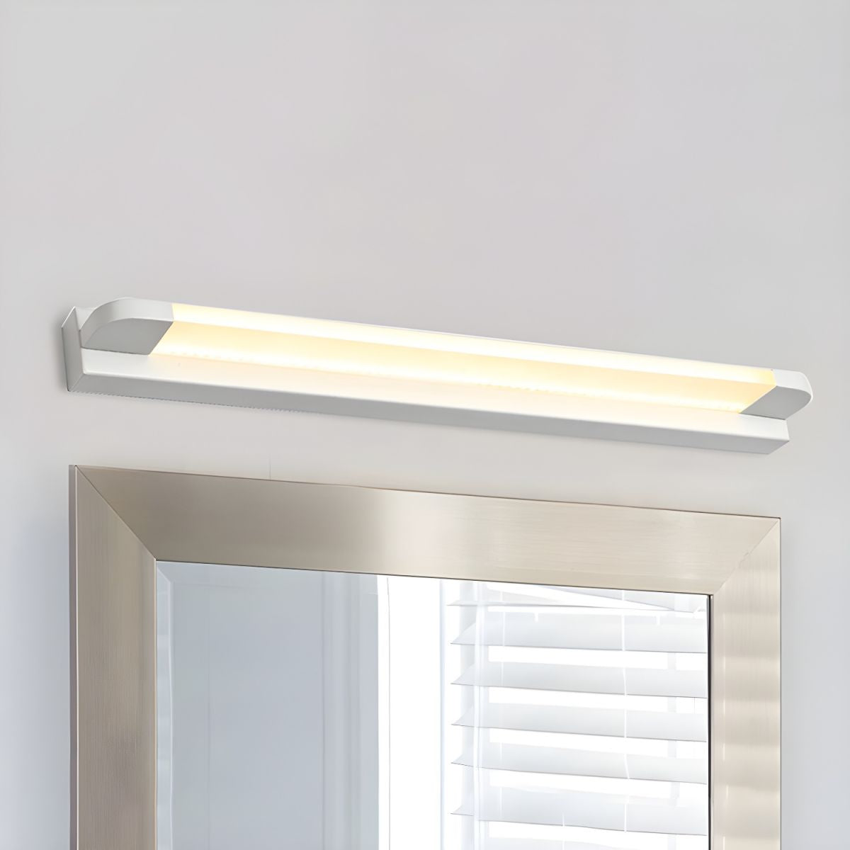 LED Mirror Light Plastic | Wall Switch, Warm or White Light Tone | Shadow-Free Illumination for Bathroom Mirrors