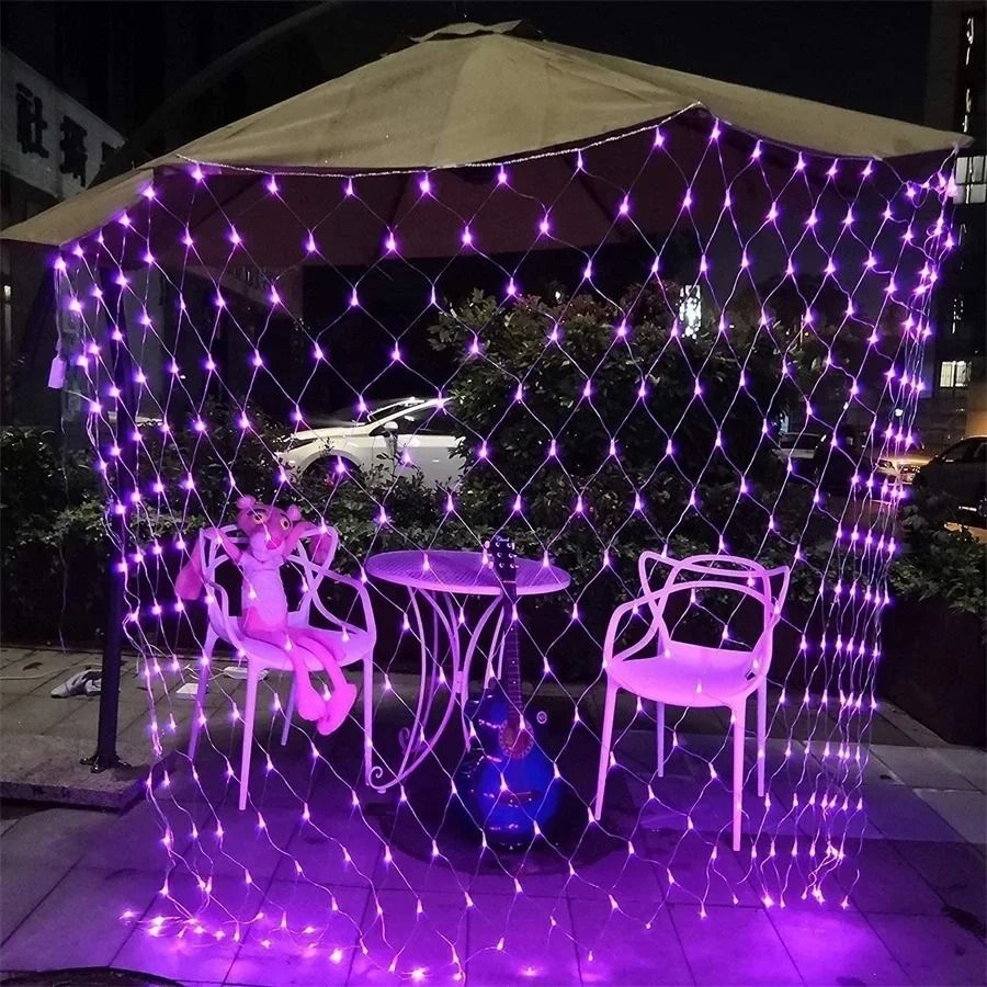 LED Net Mesh Fairy Light Curtain | 8 Lighting Modes, Up to 672 LEDs | For Parties, Weddings and Halloween Décor
