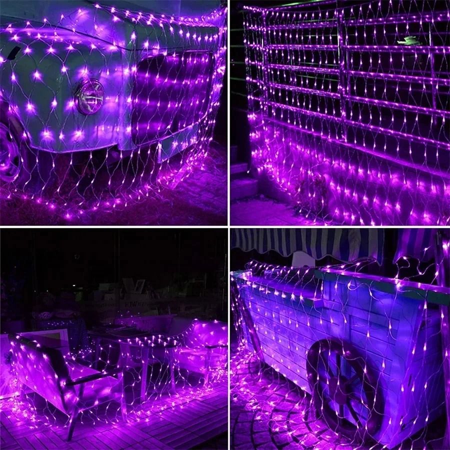 LED Net Mesh Fairy Light Curtain | 8 Lighting Modes, Up to 672 LEDs | For Parties, Weddings and Halloween Décor
