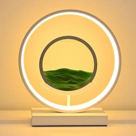 LED Sand Art Lamp with Aluminium Frame | Dimmable Light Ring & Remote Control | Moving Sand Disc for Calming Ambient Décor
