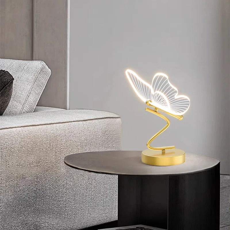 LED Table Lamp Butterfly Design Rechargeable with Adjustable Brightness
