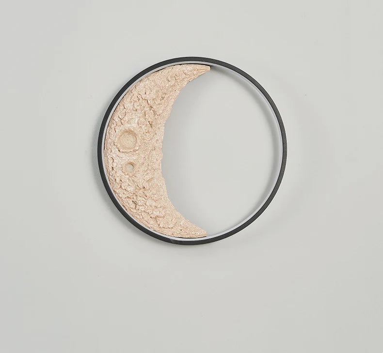 LED Wall Lamp 3D Crescent Moon Modern with Three-Color Changing Light