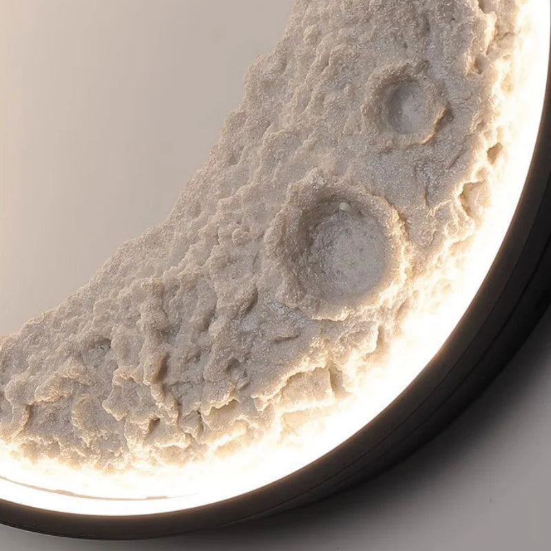 LED Wall Lamp 3D Crescent Moon Modern with Three-Color Changing Light