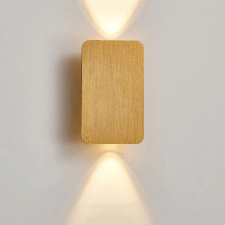 LED Wall Sconce Rectangular Aluminium & Glass, Small 15cm or Large 20cm | Nordic Minimalist | Hardwired, 3 Light Colours