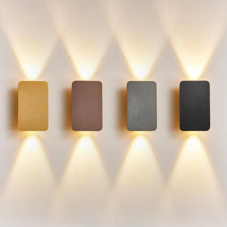 LED Wall Sconce Rectangular Aluminium & Glass, Small 15cm or Large 20cm | Nordic Minimalist | Hardwired, 3 Light Colours