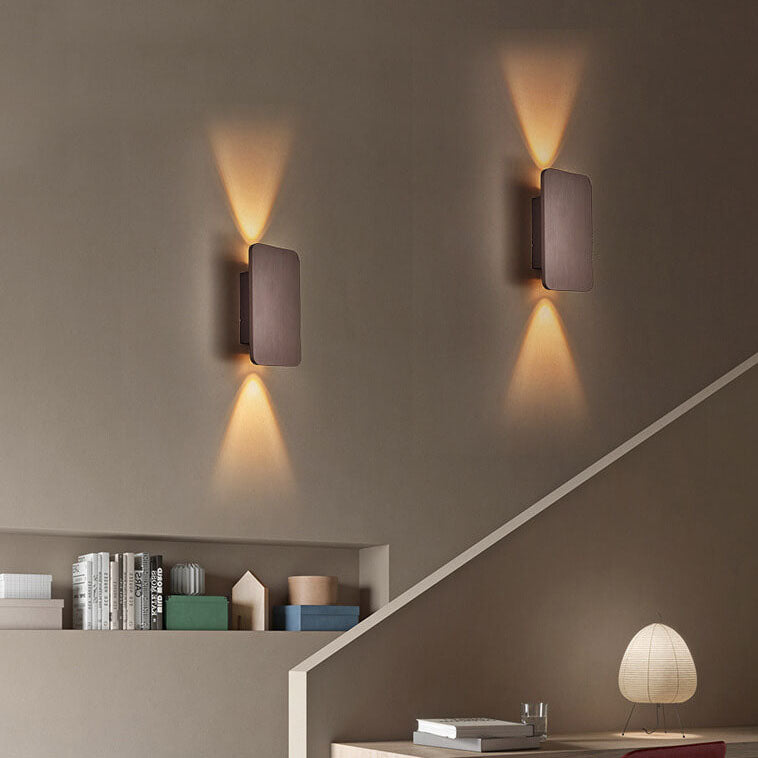 LED Wall Sconce Rectangular Aluminium & Glass, Small 15cm or Large 20cm | Nordic Minimalist | Hardwired, 3 Light Colours