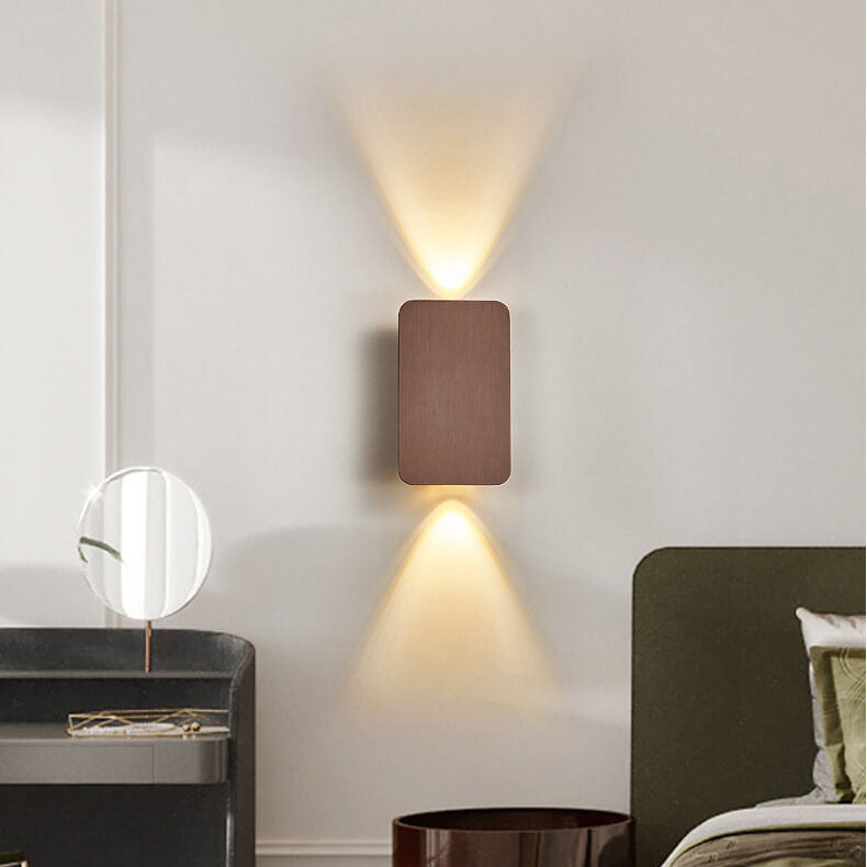 LED Wall Sconce Rectangular Aluminium & Glass, Small 15cm or Large 20cm | Nordic Minimalist | Hardwired, 3 Light Colours