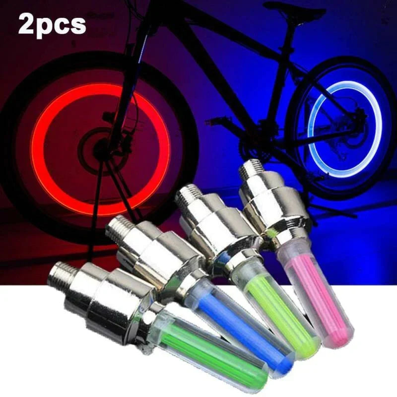 LED Wheel Valve Cap Lights, Set of 2 | Motion-Activated, No Wiring Needed | Fits Car, Bike & Motorcycle, 4 Colours
