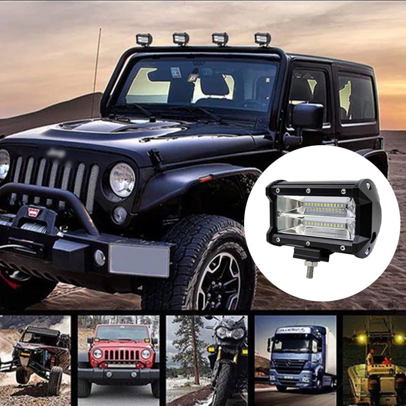 LED Work Light Pods 72 W Waterproof Spotlight with Adjustable Bracket