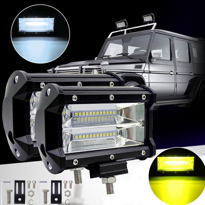 LED Work Light Pods 72 W Waterproof Spotlight with Adjustable Bracket