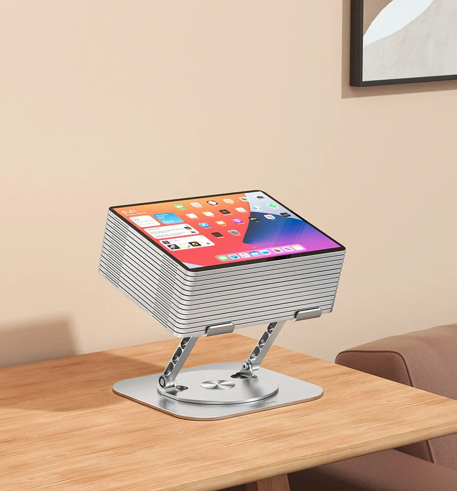 Laptop Holder Stand Rotating Aluminium Adjustable with Height Adjustment