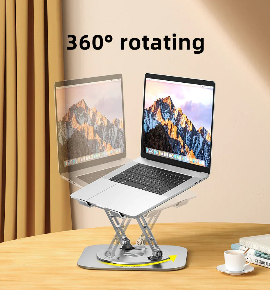 Laptop Holder Stand Rotating Aluminium Adjustable with Height Adjustment