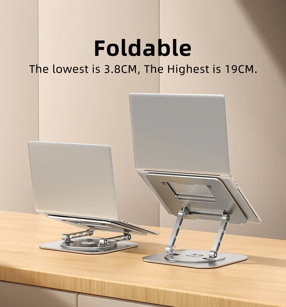 Laptop Holder Stand Rotating Aluminium Adjustable with Height Adjustment