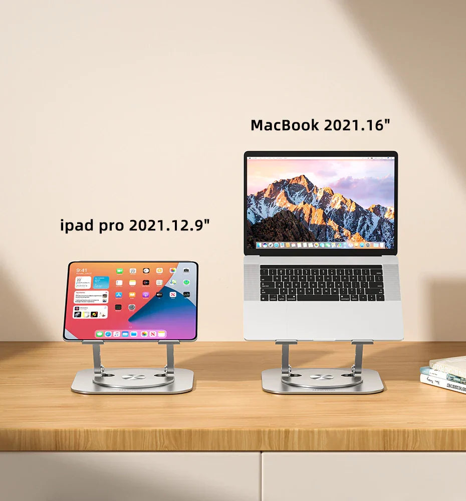 Laptop Holder Stand Rotating Aluminium Adjustable with Height Adjustment