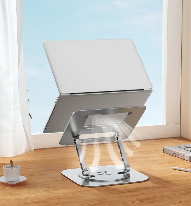 Laptop Holder Stand Rotating Aluminium Adjustable with Height Adjustment