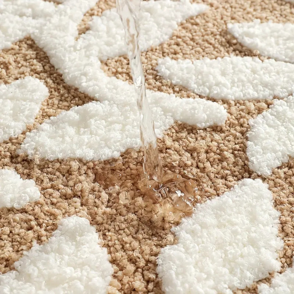 Leaf Pattern Bath Mat - Ultra-Soft Non-Slip Microfiber