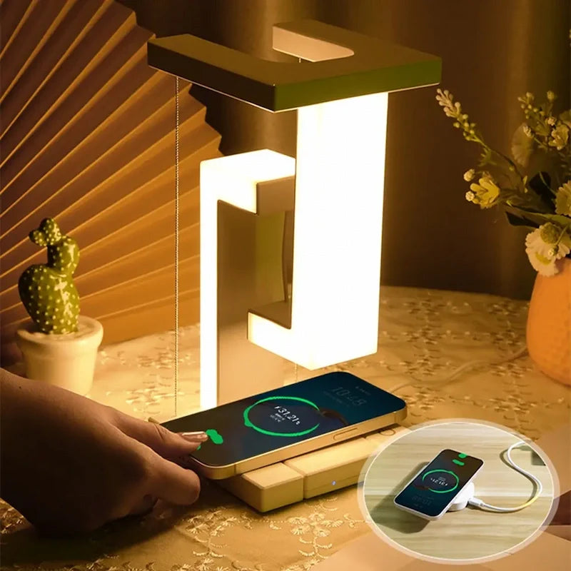 Levitating Lamp Wireless Charger | Zone Lighting LED, 350 Lumen | Wired & Wireless Charging, Touch Control, USB Powered