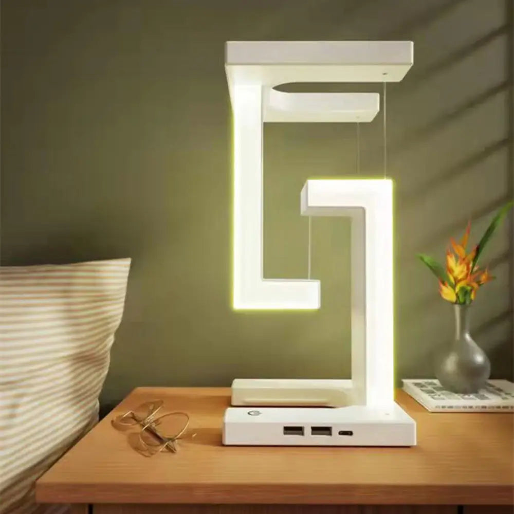 Levitating Lamp Wireless Charger | Zone Lighting LED, 350 Lumen | Wired & Wireless Charging, Touch Control, USB Powered