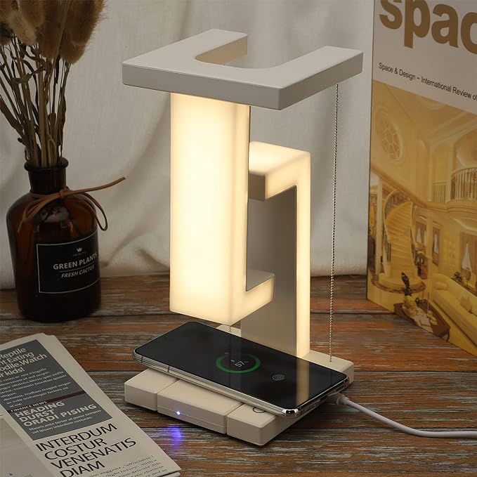 Levitating Lamp Wireless Charger | Zone Lighting LED, 350 Lumen | Wired & Wireless Charging, Touch Control, USB Powered