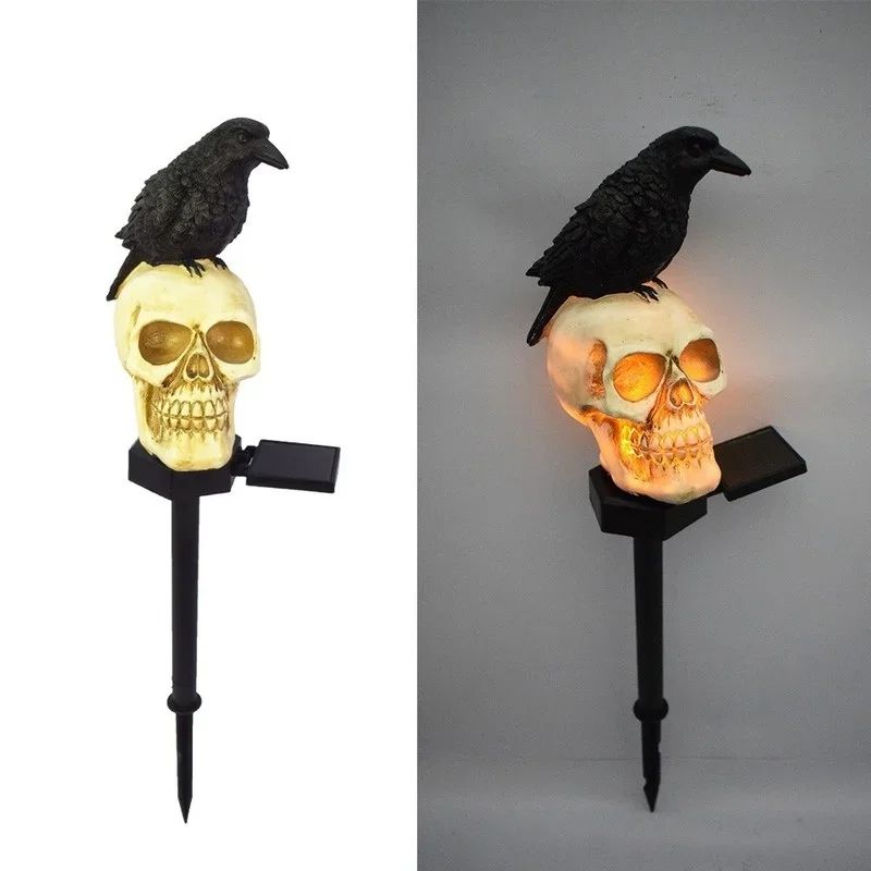 Light-Up Skeleton Ghost Decoration Halloween | Glowing LED Grimace Design | Weather-Resistant Outdoor Yard Prop