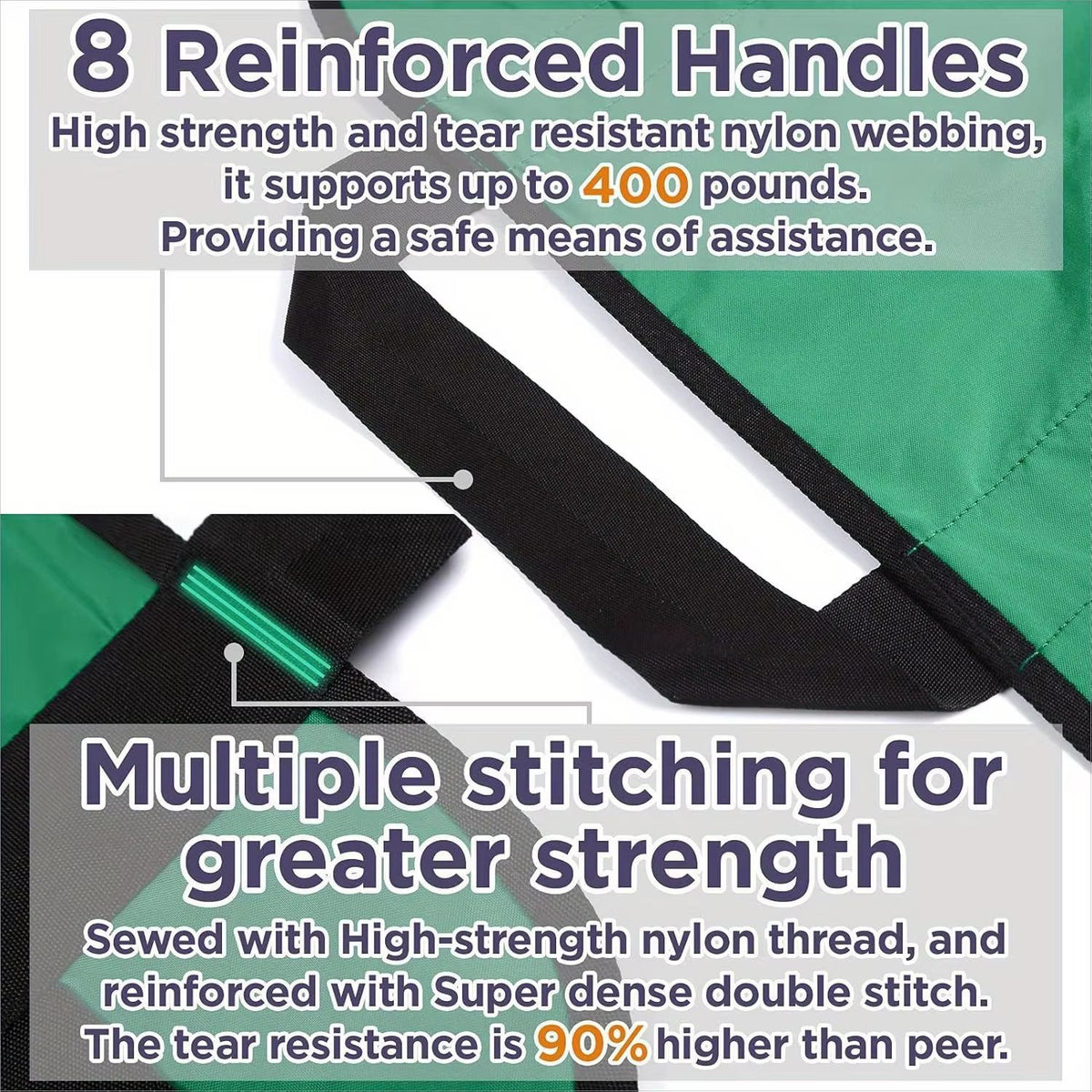 Low-Friction Slide Sheet, Reinforced Edges, 120 x 100 cm, Machine Washable