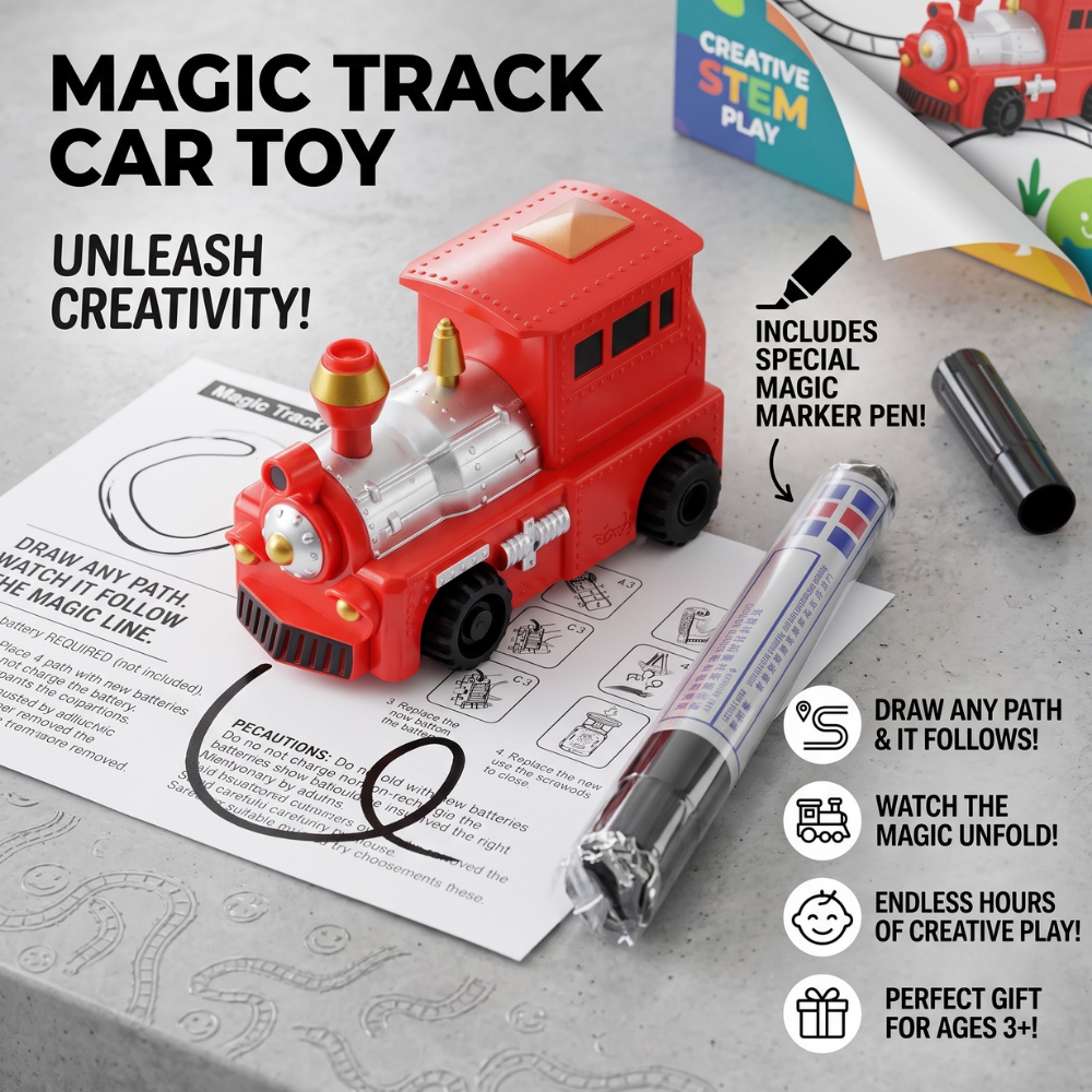 Magic Track Car Toy | Line Following Train With A Marker Pen