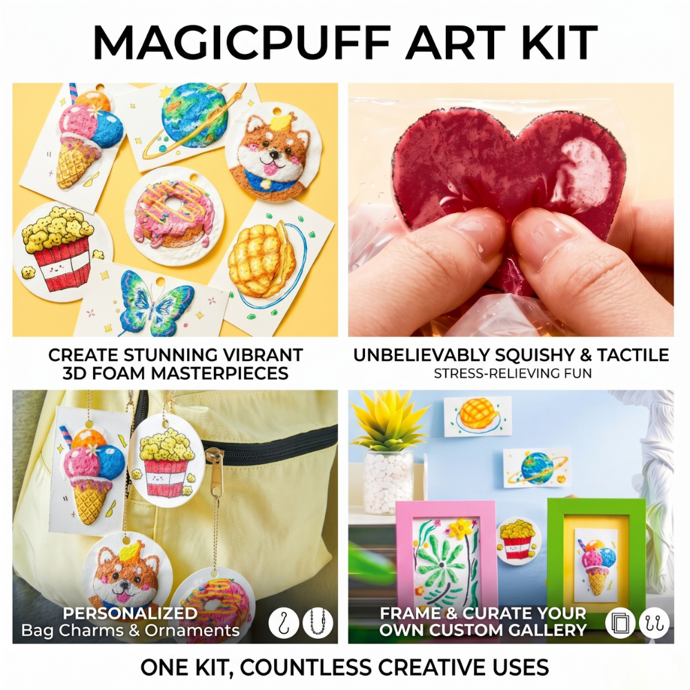 MagicPuff Art Kit | 44 Piece Textured Art Set