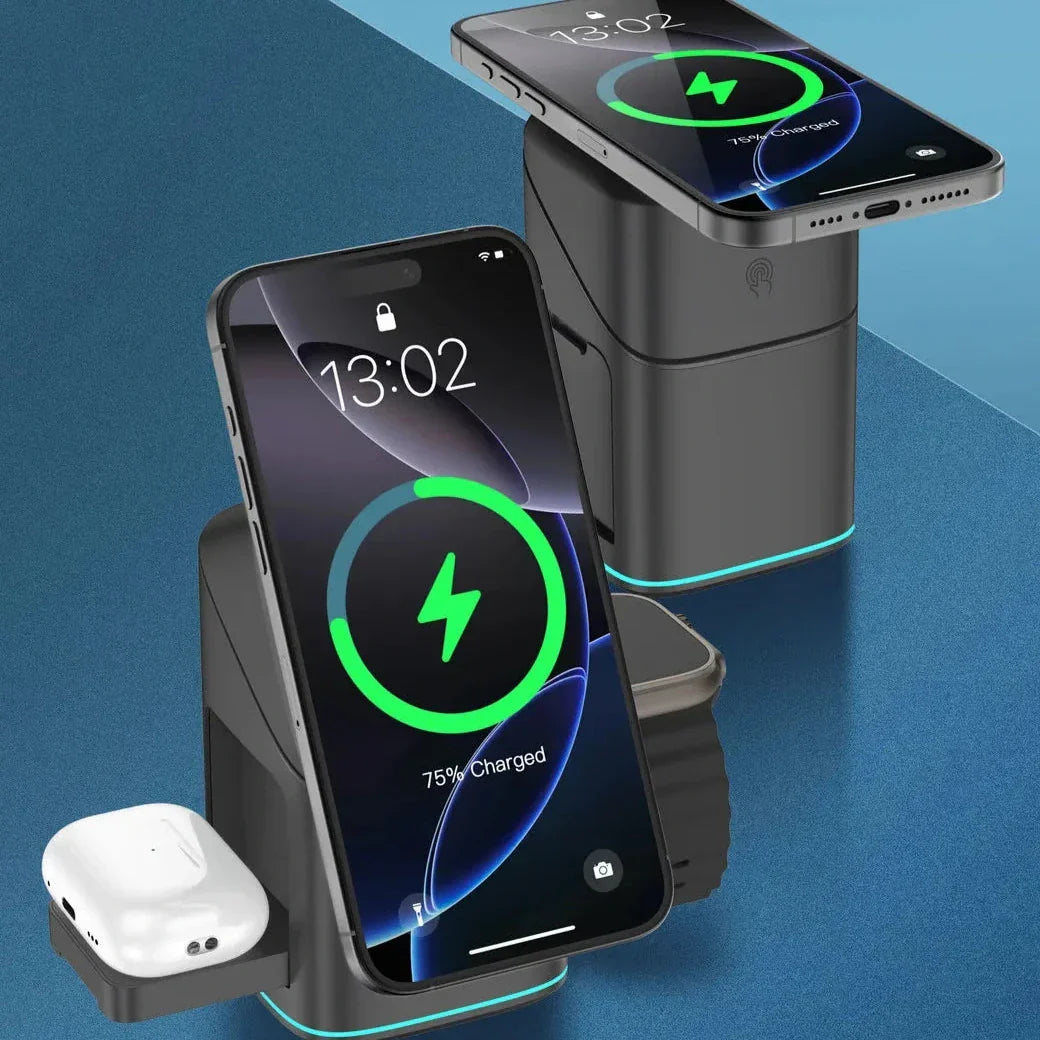 Magnetic Charger Stand | Three Charging Points, Under-Glow