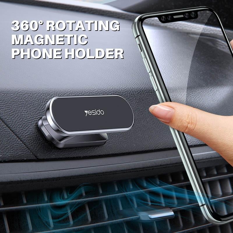 Magnetic Phone Holder 360 Degree Rotating Aluminium with Peel-and-Stick Mount
