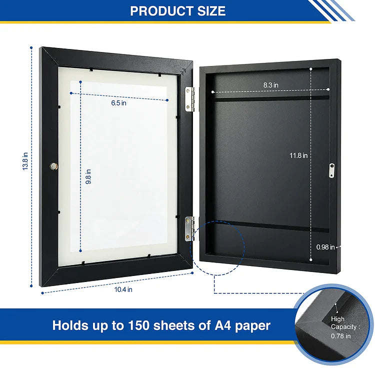 Magnetic Picture Frame Lightweight Impact-Resistant with 150-Artwork Capacity