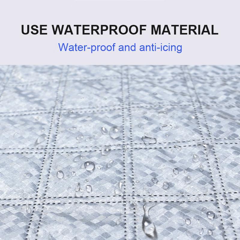 Magnetic Windscreen Cover Aluminium Film & Cotton | 5-Magnet Elastic Fit with Mirror Covers | Snow, Frost & Sun Protection