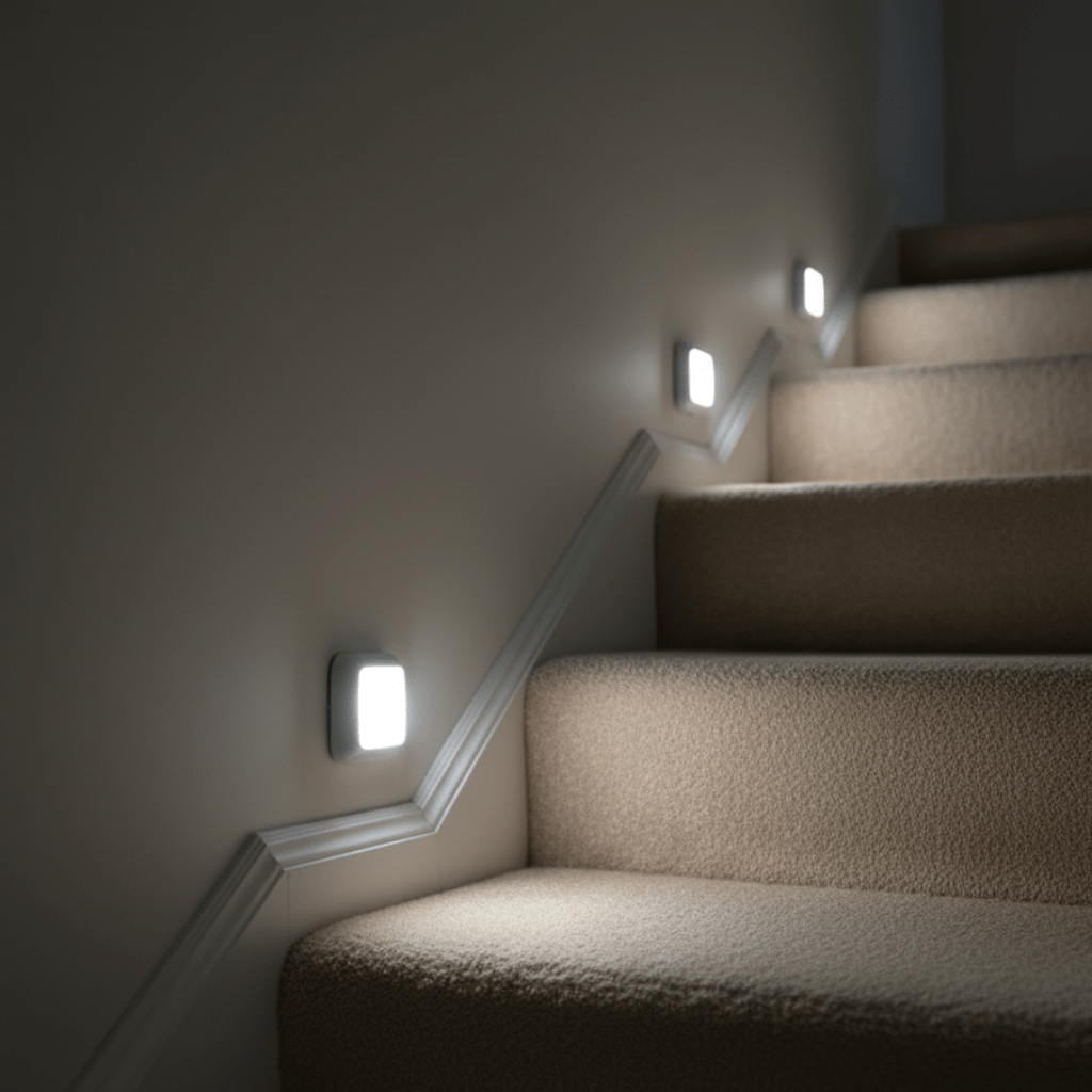 Motion Sensor Table Lamp Battery Operated Compact LED with Night Light Mode 1
