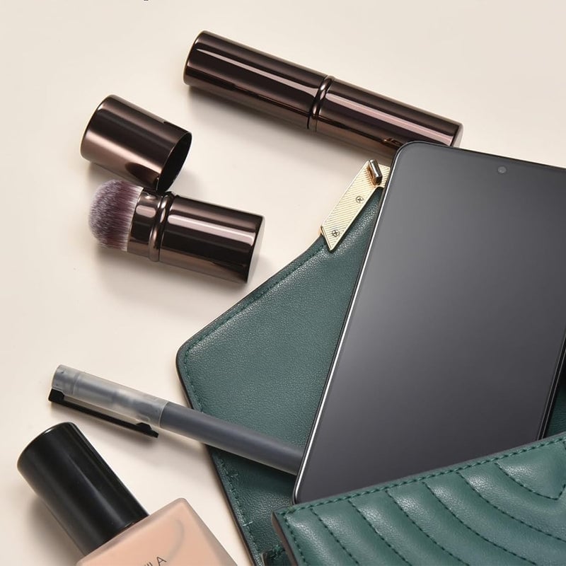 Makeup Brush Set Double-Ended Soft Bristle with Foldable Travel Bag