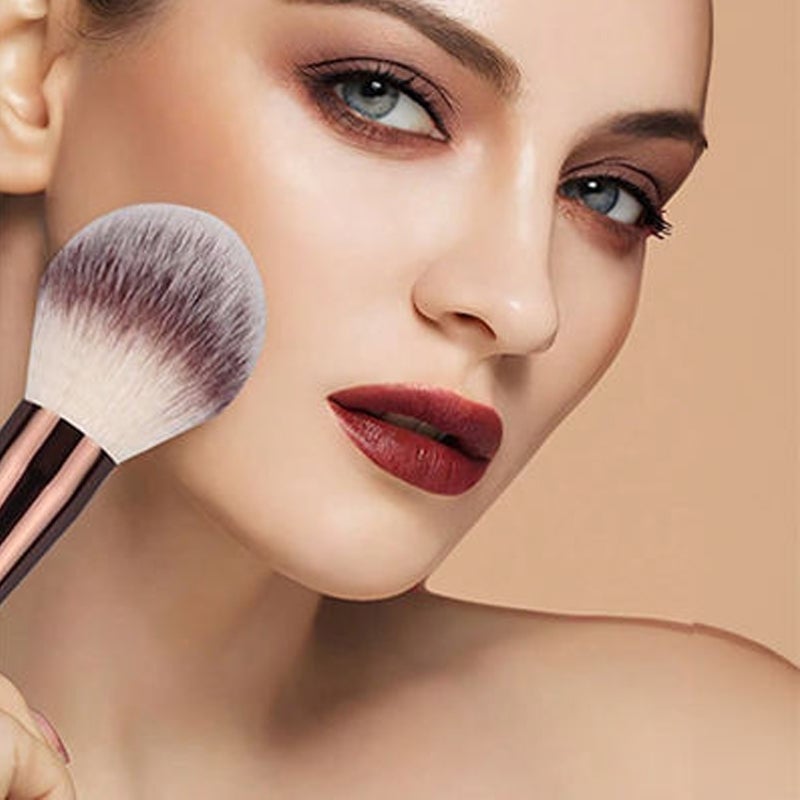 Makeup Brush Set Double-Ended Soft Bristle with Foldable Travel Bag