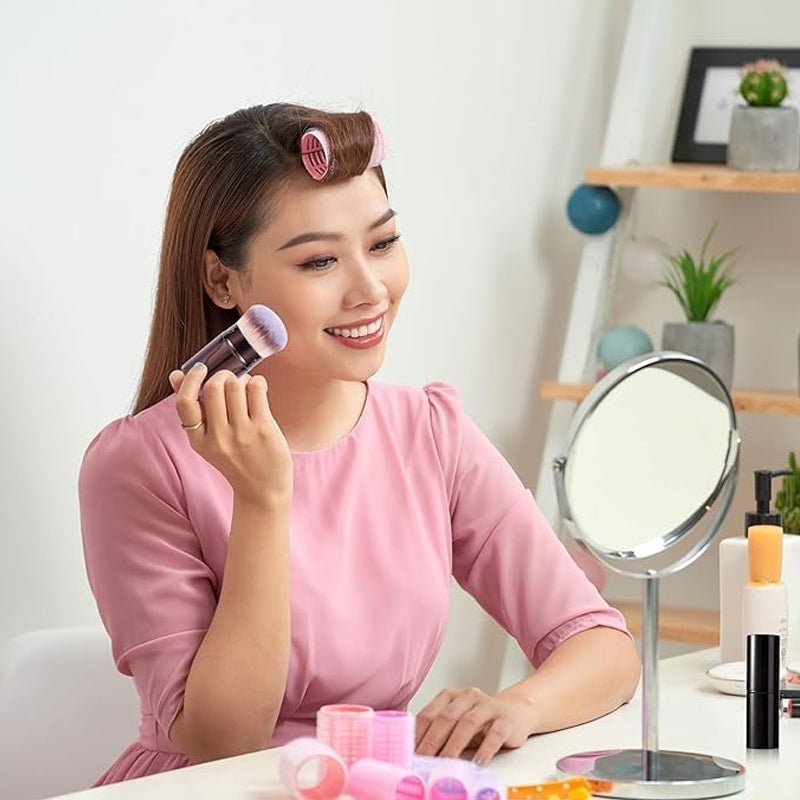 Makeup Brush Set Double-Ended Soft Bristle with Foldable Travel Bag