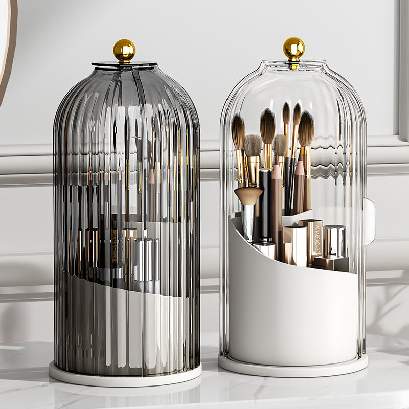 Makeup Organizer | Rotating Brush Holder With Dome Lid