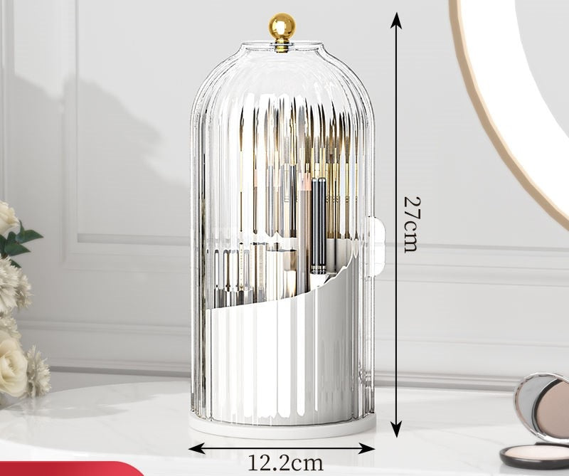 Makeup Organizer | Rotating Brush Holder With Dome Lid