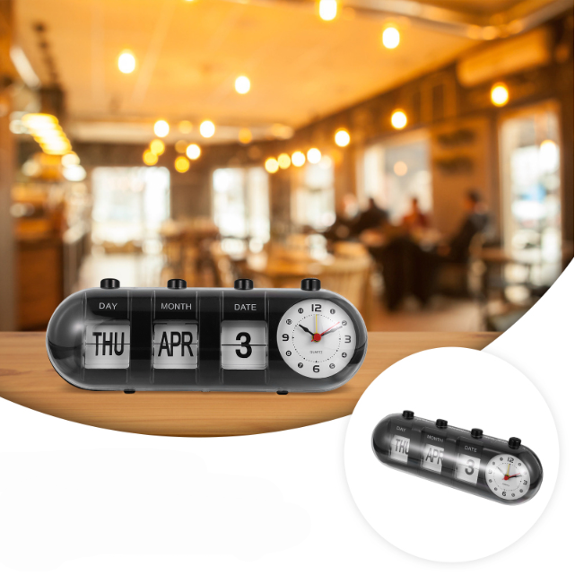 Manual Flip Calendar Clock | Three Flip Windows, Dial Face