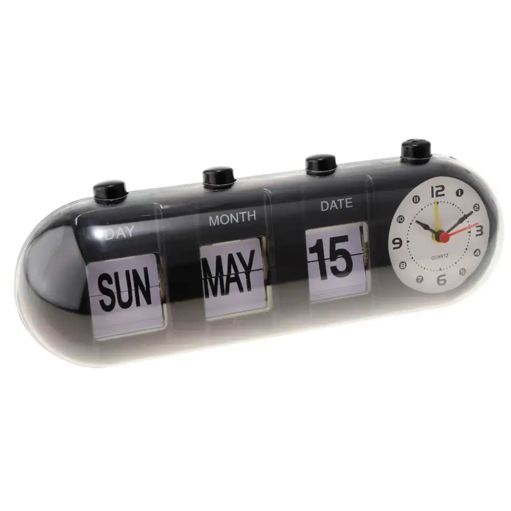 Manual Flip Calendar Clock | Three Flip Windows, Dial Face