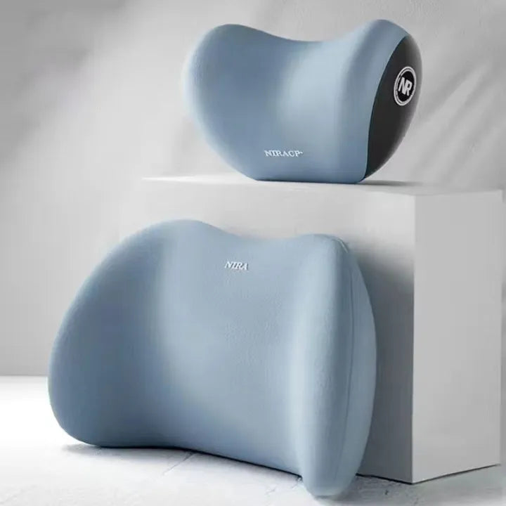 Memory Foam Car Cushion Set | Lumbar & Neck Support