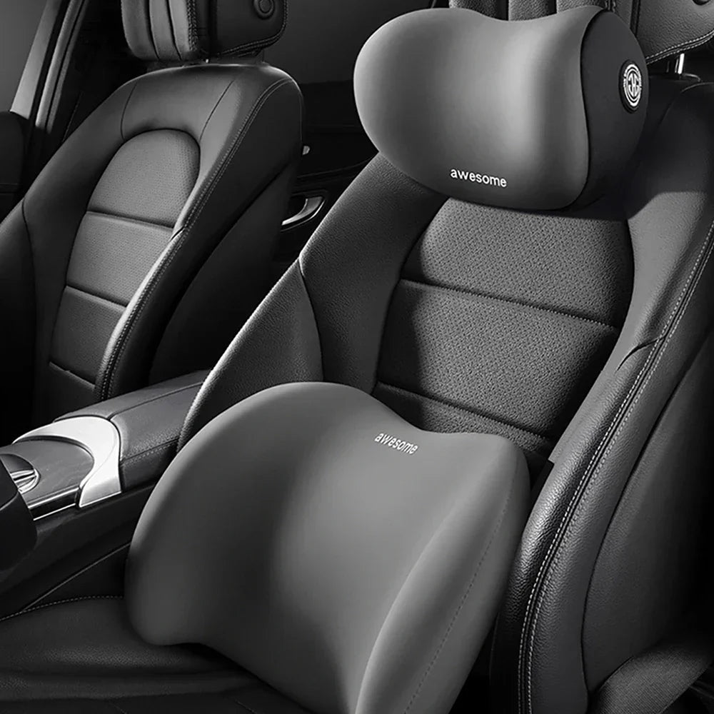 Memory Foam Car Cushion Set | Lumbar & Neck Support