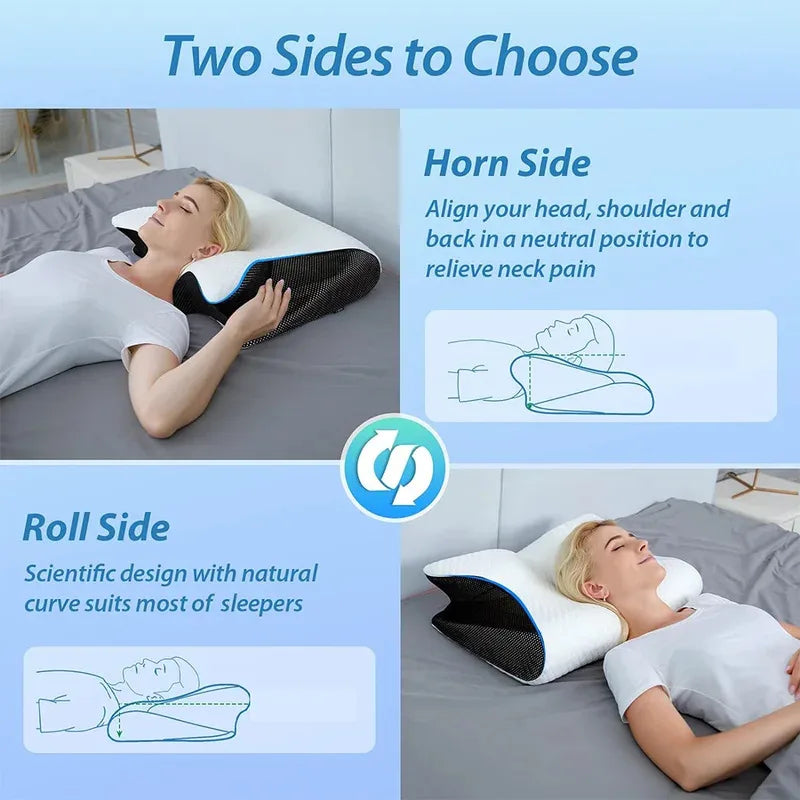 Memory Foam Cervical Pillow | Contoured Neck Support Shape