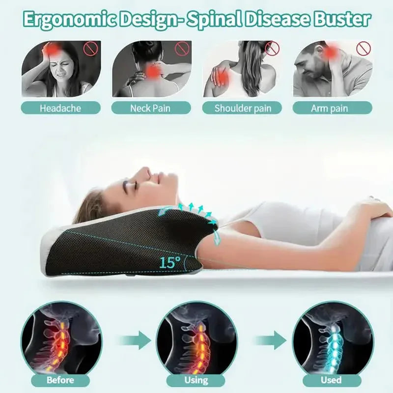 Memory Foam Cervical Pillow | Contoured Neck Support Shape