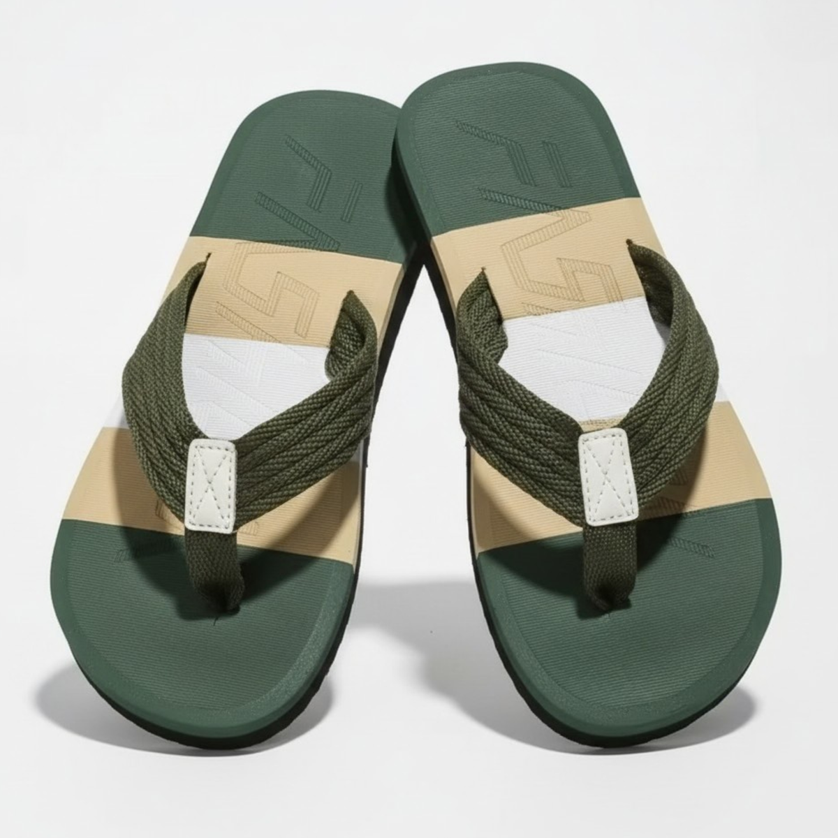 Men's Sandals with Woven Straps - Slip-On Design - Textured Footbed - Flexible Outsole