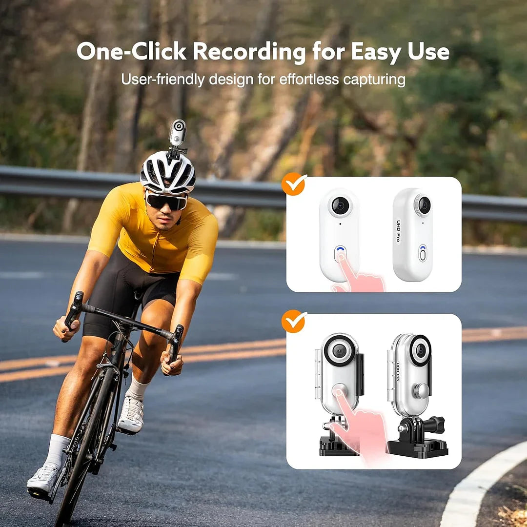 Mini 4K Action Camera | Magnetic Mount, Clip Kit