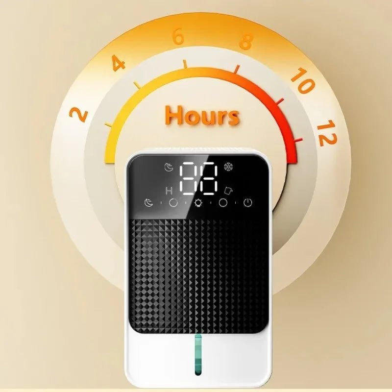 Mini Dehumidifier for Bedroom, Basement & Crawl Space | 1500ml Tank, LED Touch Panel | Drain Hose Compatible, 25W