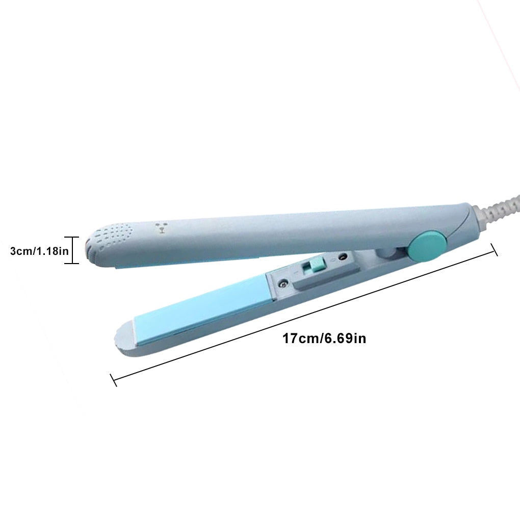 Mini Hair Straightener Ceramic Plates Compact Travel with Auto Shut-Off