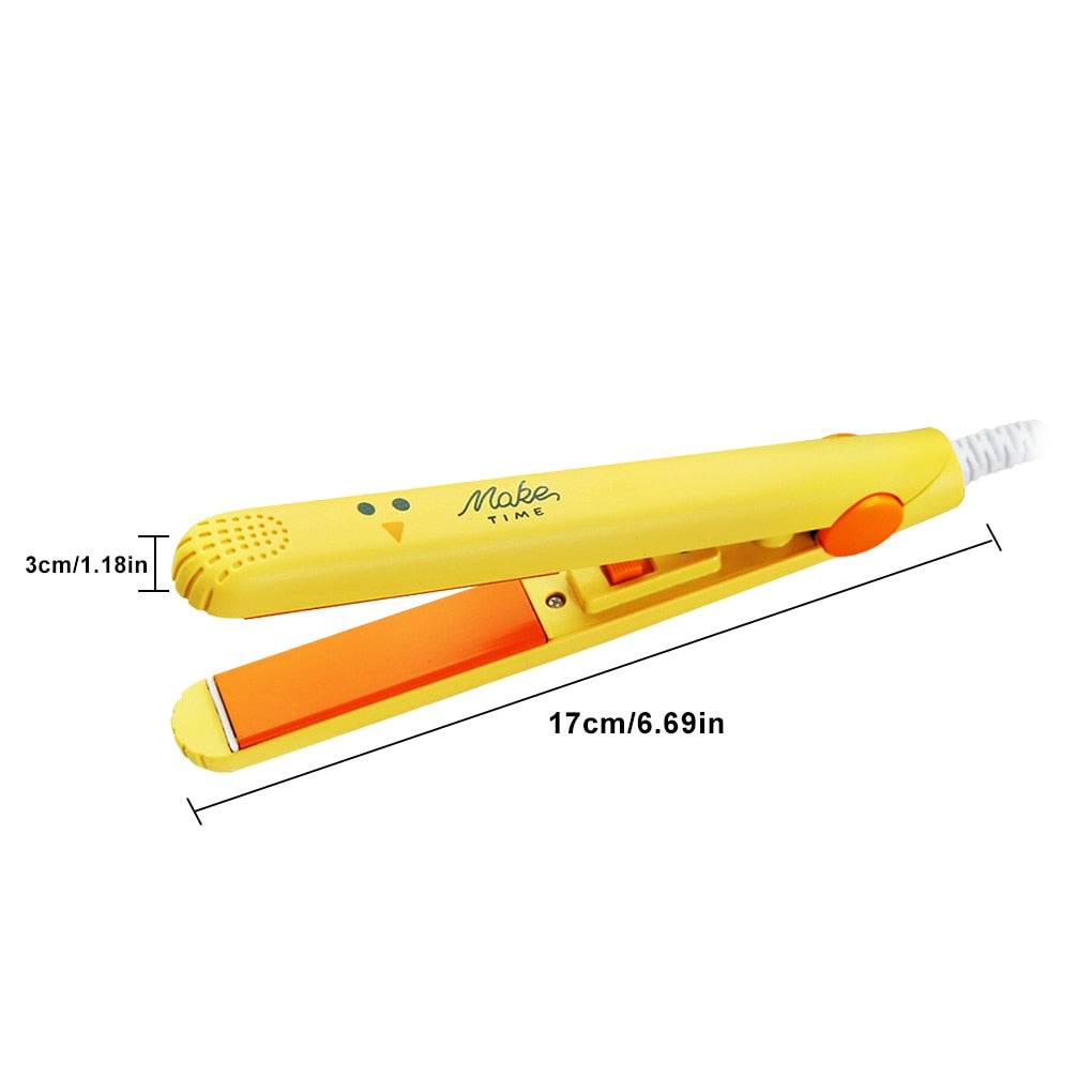 Mini Hair Straightener Ceramic Plates Compact Travel with Auto Shut-Off
