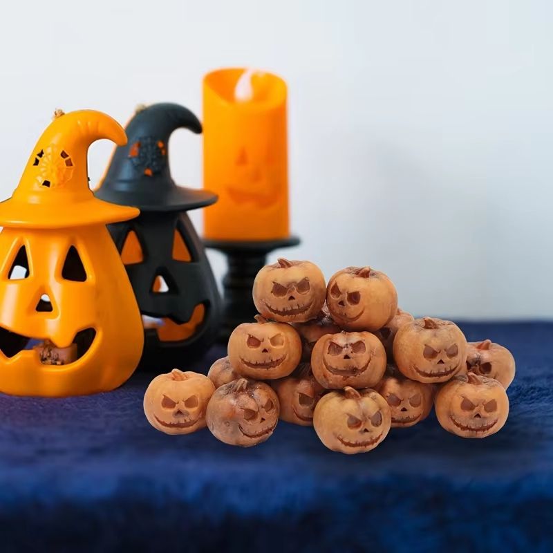 Mini Resin Pumpkins Set of 20 | Fall & Halloween Decor for Tables, Shelves & Wreaths | Reusable Resin Accent Pieces